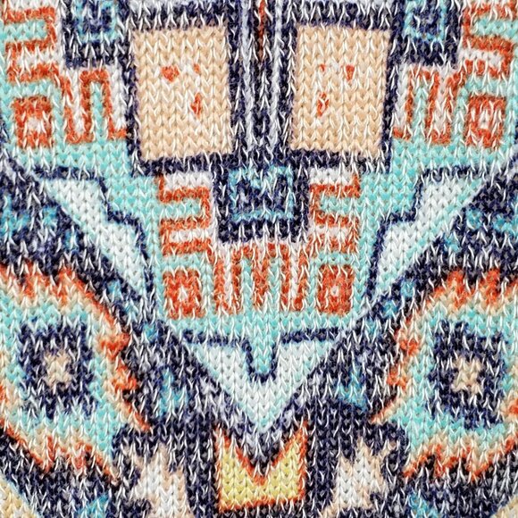 Younique Multi-Color Tribal Aztec Fringe Lace Stretchy Sweater Top NEW Size 3X - Picture 4 of 14